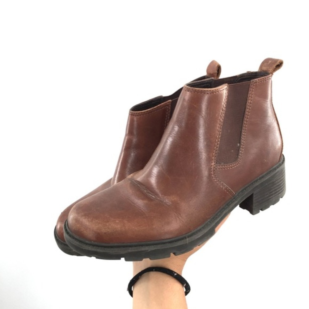 Bass Margie O Brown ankle Cute Boots cottagecore comfort pull on chelsea‎ 7.5